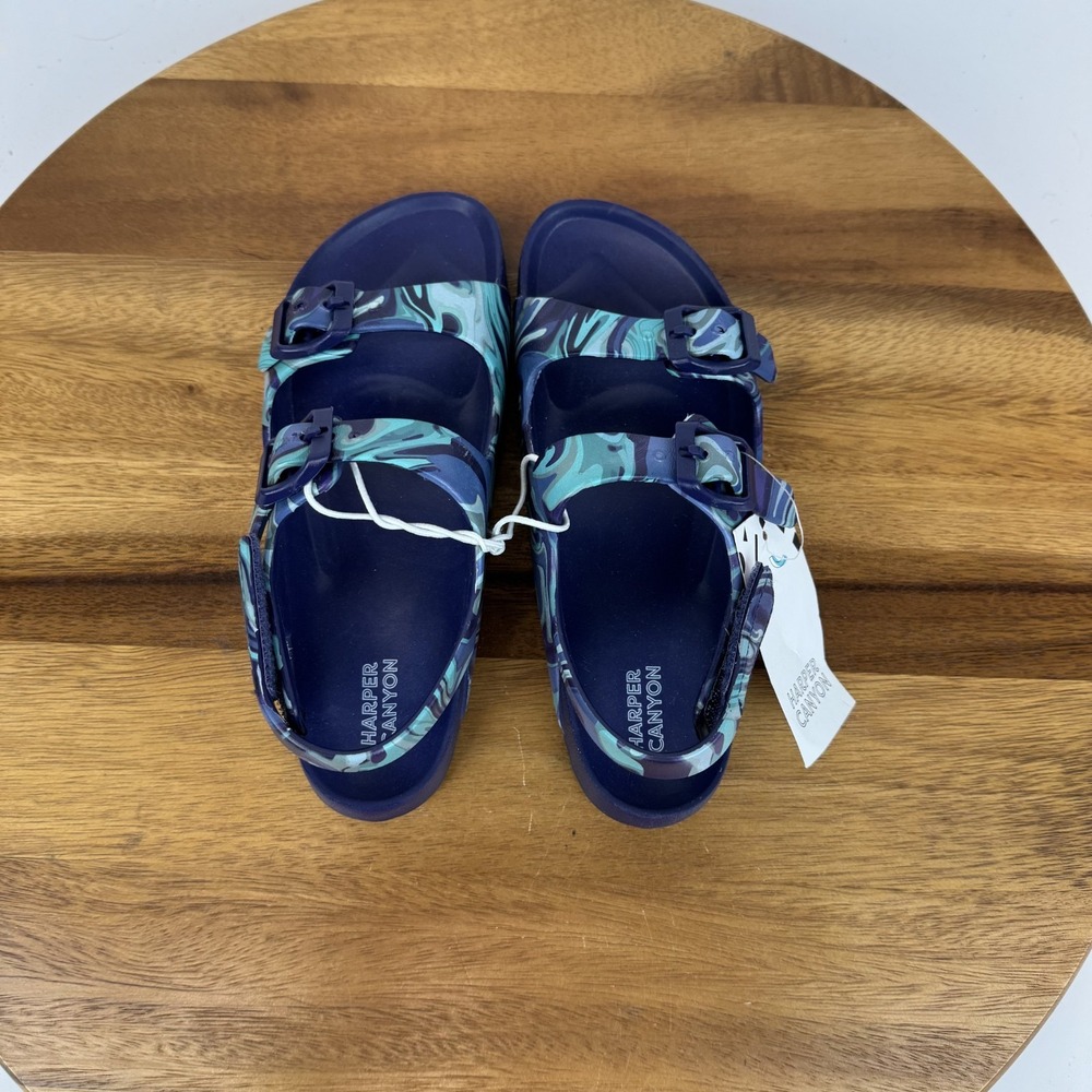 New Little Kids Harper Canyon Eva Blue Marbled Rubber Strappy Sandals 12‎ C